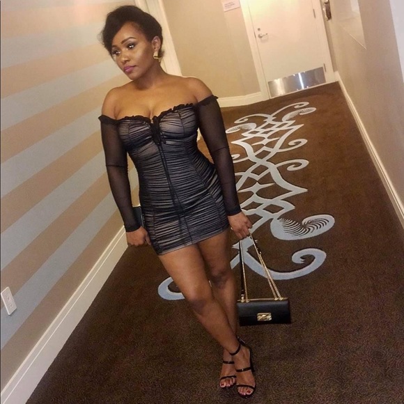 Fashion Nova Maura Mesh Dress - Black | Size: S - Picture 3 of 6